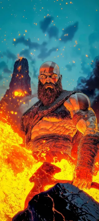 ​Where Silent Rage Meets the Living Flame phone wallpaper