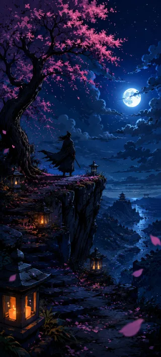 The Ronin's Midnight Vigil phone wallpaper
