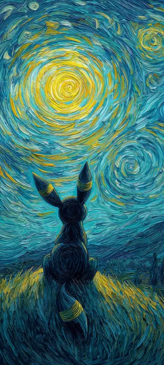 Umbreon's Starry Night phone wallpaper
