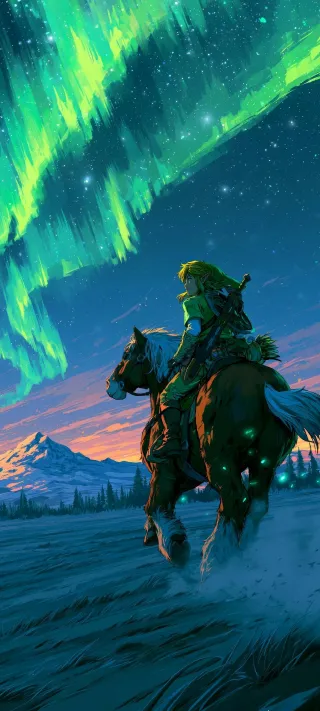 Link Under the Aurora phone wallpaper
