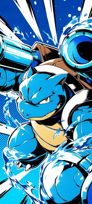 Blastoise Hydro Cannon phone wallpaper