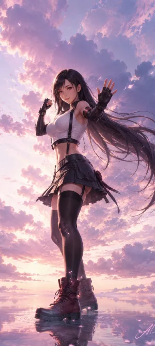 Tifa Golden Hour phone wallpaper