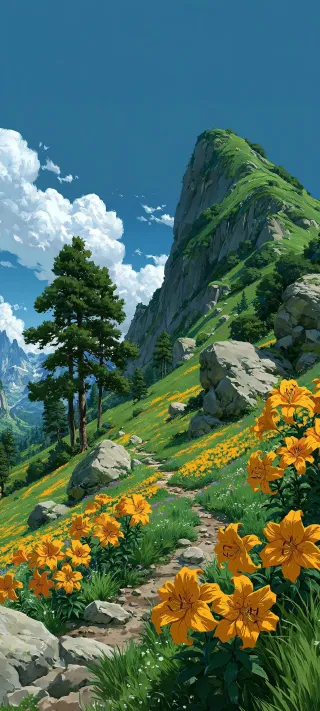 Alpine Lily Trail phone wallpaper