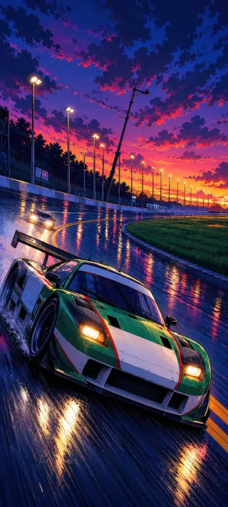 Tricolor Racing Car phone wallpaper