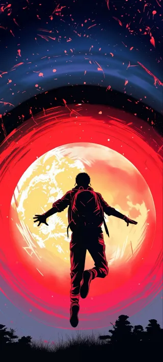 Leap Into the Crimson Void phone wallpaper