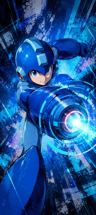Mega Man's Charged Shot phone wallpaper