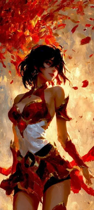 Embers of Gold and Scarlet Grace phone wallpaper