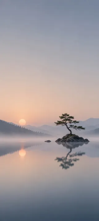 Lone Pine on the Lake phone wallpaper