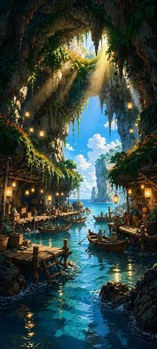 Lantern Harbor Village phone wallpaper