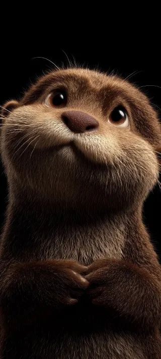 Otter with Folded Paws phone wallpaper