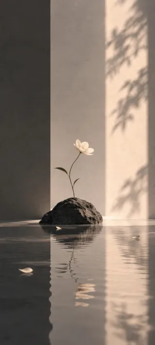 Solitary Lotus Bloom phone wallpaper