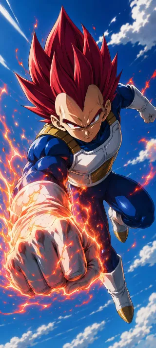 Vegeta's Godly Strike phone wallpaper