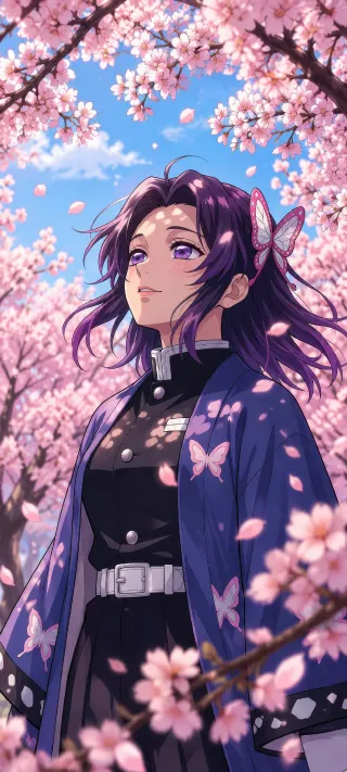 Shinobu Kocho in Bloom phone wallpaper
