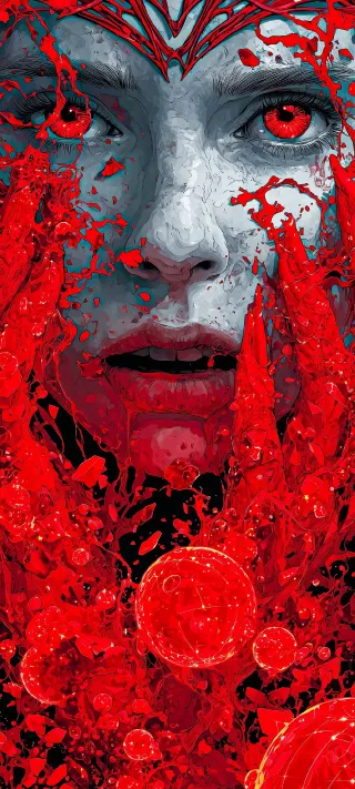 The Crimson Gaze of Scarlet phone wallpaper