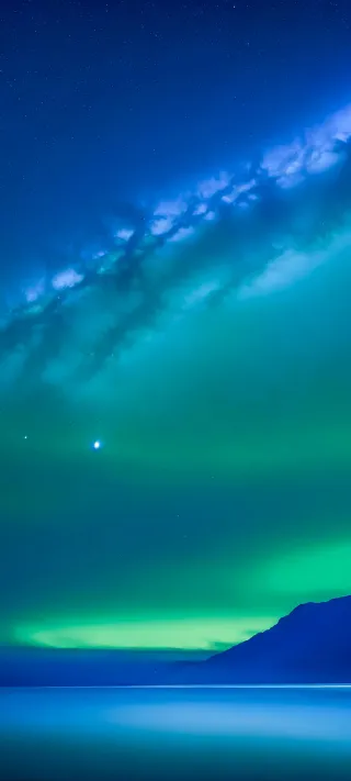 Aurora at the Silent Shore phone wallpaper