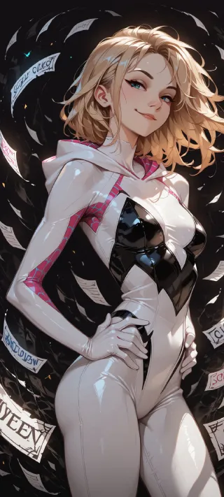 Gwen Stacy Swirl phone wallpaper
