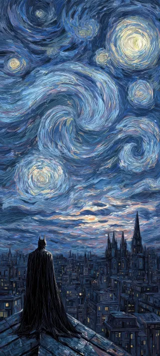 Nocturne Over Gotham phone wallpaper