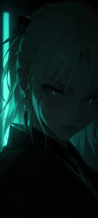 Nocturne of Cyan Eyes phone wallpaper