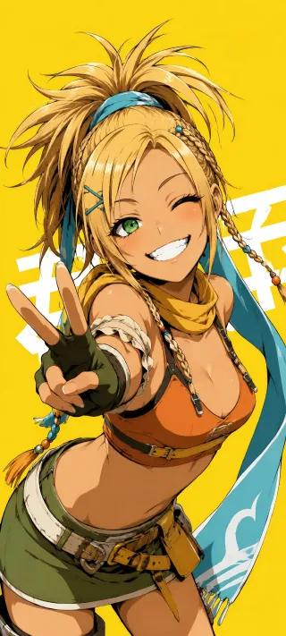Rikku’s Al Bhed Smile phone wallpaper