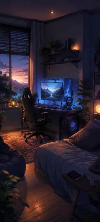 Twilight Gamer's Room phone wallpaper