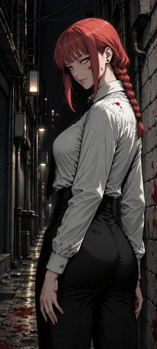 Makima in the Alley phone wallpaper