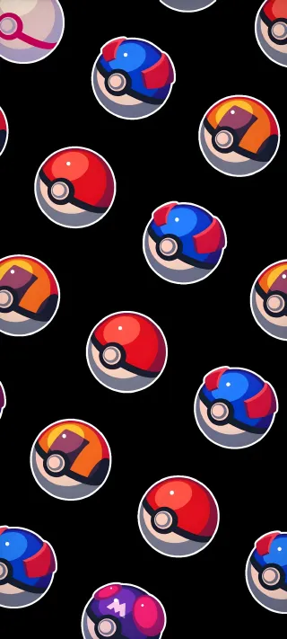 Study of Poké Balls phone wallpaper