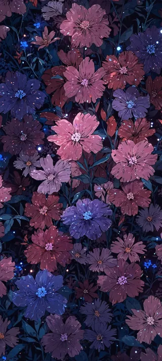 Nocturne of Wildflowers phone wallpaper