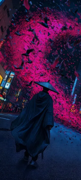 Samurai in the City phone wallpaper
