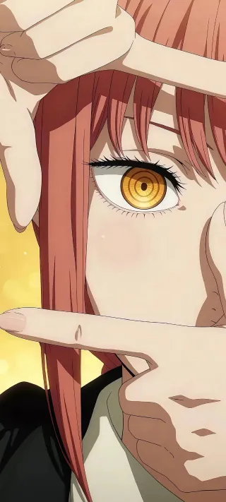 Makima's Golden Gaze phone wallpaper