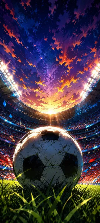 Where the Sunset Ignites the Stadium phone wallpaper
