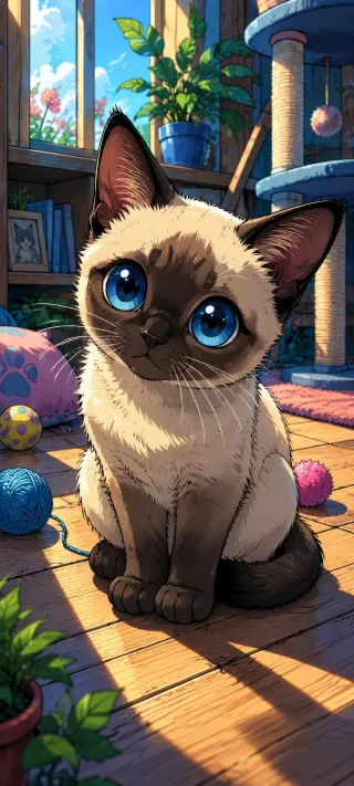 The Little Siamese Companion phone wallpaper