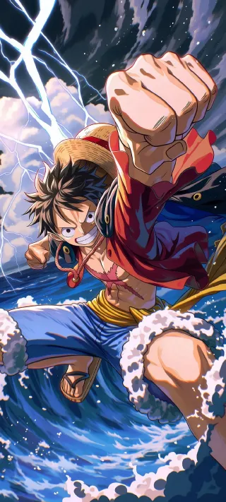 Monkey D. Luffy Storm phone wallpaper