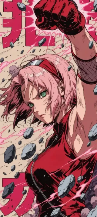 Chakra Unleashed: Sakura Haruno phone wallpaper