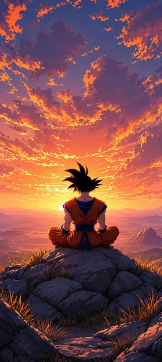 The Saiyan's Quiet Horizon phone wallpaper