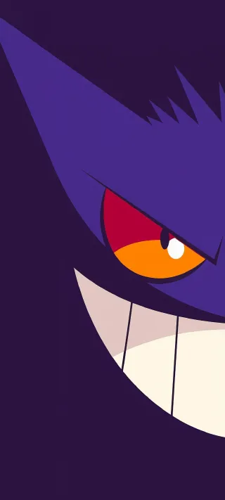 Gengar's Crooked Grin phone wallpaper