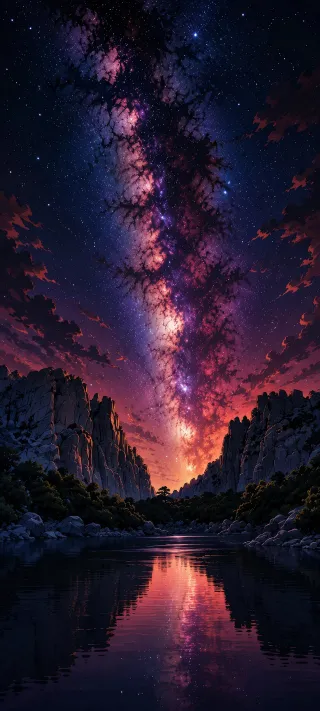 Milky Way Over the Gorge phone wallpaper