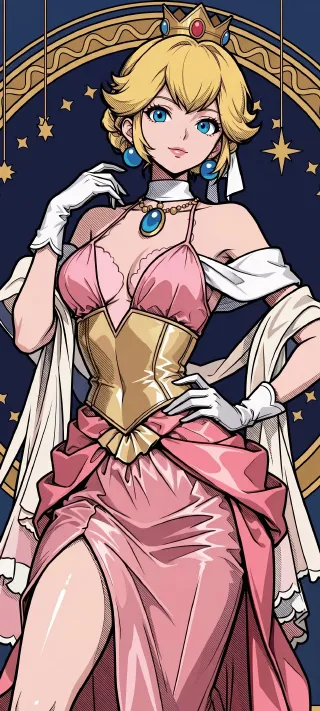 Princess Peach in Starlight phone wallpaper