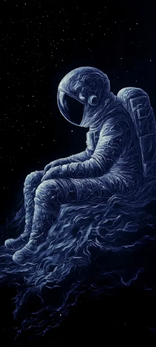 Solitude Among Stars phone wallpaper