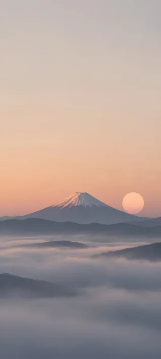 Mount Fuji at Dusk phone wallpaper