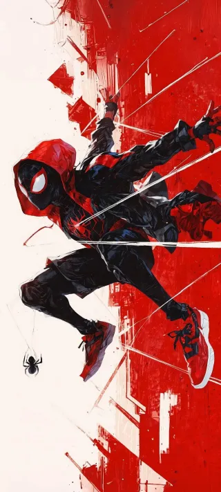 Miles Morales in Motion phone wallpaper