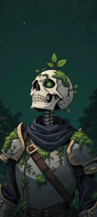 The Moss-Crowned Knight phone wallpaper
