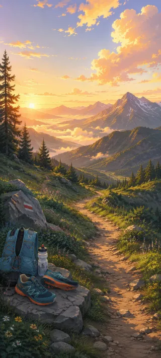 Trail to Sunlit Peaks phone wallpaper