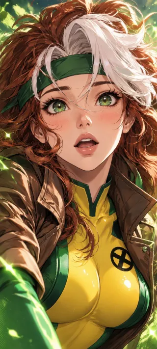 Rogue in Emerald Light phone wallpaper