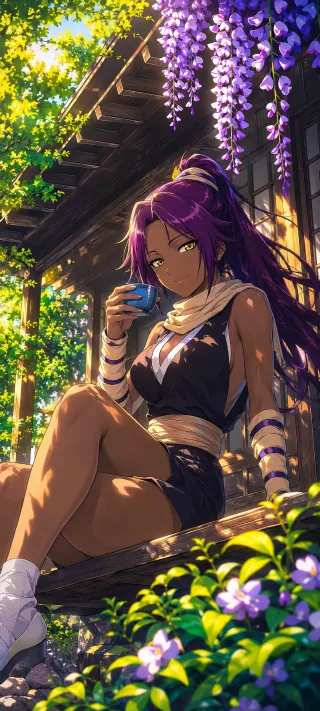 Yoruichi's Tea Break phone wallpaper