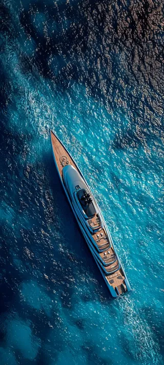 ​Luxury Yacht from Above phone wallpaper