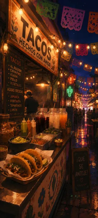 Midnight Tacos Made With Love phone wallpaper