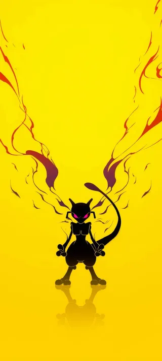 Mewtwo in Psychic Flame phone wallpaper