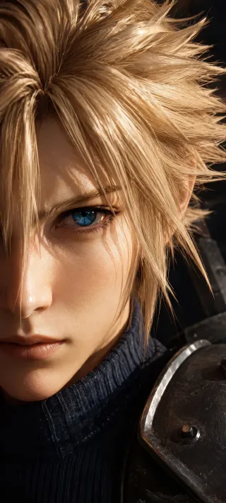 Cloud Strife Close-up phone wallpaper