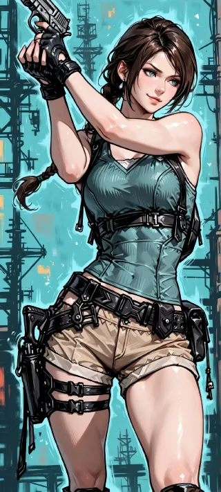 Lara Croft Survivor phone wallpaper