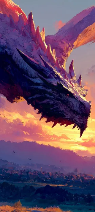 ​The Dragon's Golden Hour phone wallpaper
